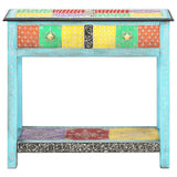 NNEVL Hand Painted Console Table 80x35x75 cm Solid Mango Wood