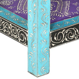 NNEVL Hand Painted Console Table 80x35x75 cm Solid Mango Wood