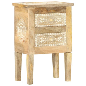 NNEVL Hand Painted Bedside Cabinet 40x30x60 cm Solid Mango Wood