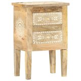 NNEVL Hand Painted Bedside Cabinet 40x30x60 cm Solid Mango Wood