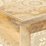 NNEVL Hand Painted Bedside Cabinet 40x30x60 cm Solid Mango Wood