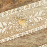 NNEVL Hand Painted Bedside Cabinet 40x30x60 cm Solid Mango Wood