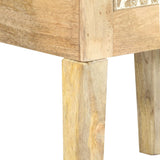 NNEVL Hand Painted Bedside Cabinet 40x30x60 cm Solid Mango Wood