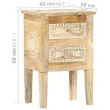 NNEVL Hand Painted Bedside Cabinet 40x30x60 cm Solid Mango Wood