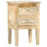 NNEVL Hand Painted Bedside Cabinet 40x30x60 cm Solid Mango Wood