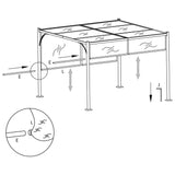 NNEVL Garden Pergola with Retractable Roof 3x3 m Anthracite