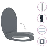 NNEVL Soft-Close Toilet Seat Quick Release Grey Oval
