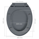 NNEVL Soft-Close Toilet Seat Quick Release Grey Oval