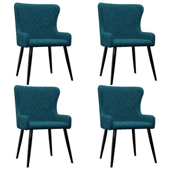 NNEVL Dining Chairs 4 pcs Blue Velvet