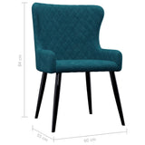 NNEVL Dining Chairs 6 pcs Blue Velvet