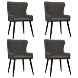 NNEVL Dining Chairs 4 pcs Grey Velvet