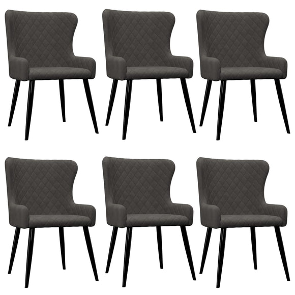 NNEVL Dining Chairs 6 pcs Grey Velvet