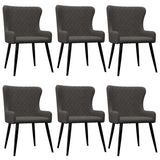 NNEVL Dining Chairs 6 pcs Grey Velvet