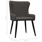 NNEVL Dining Chairs 6 pcs Grey Velvet