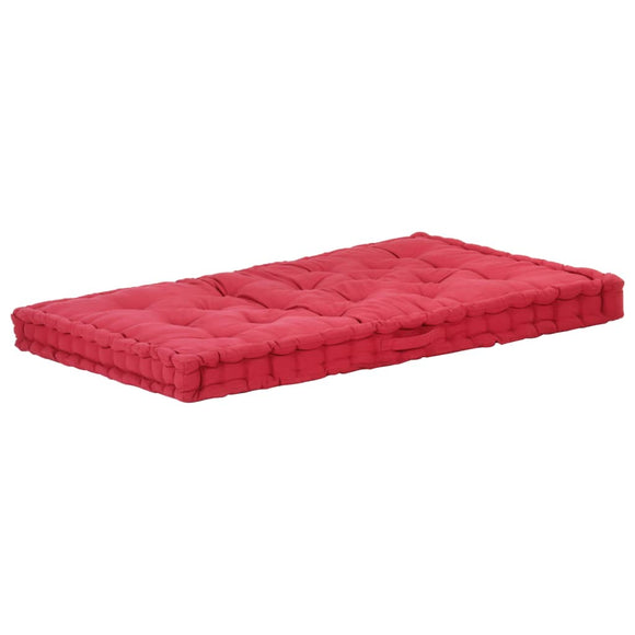 NNEVL Pallet Floor Cushion Cotton 120x80x10 cm Burgundy