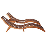 NNEVL 3 Piece Sunlounger with Tea Table Solid Wood Acacia