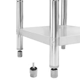 NNEVL Kitchen Work Table with Backsplash 60x60x93 cm Stainless Steel