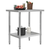NNEVL Kitchen Work Table 80x60x85 cm Stainless Steel
