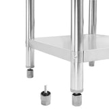 NNEVL Kitchen Work Table with Backsplash 80x60x93 cm Stainless Steel