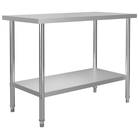 NNEVL Kitchen Work Table 120x60x85 cm Stainless Steel