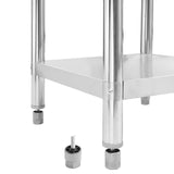 NNEVL Kitchen Work Table 120x60x85 cm Stainless Steel