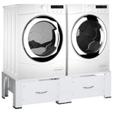 NNEVL Double Washing and Drying Machine Pedestal with Drawers White
