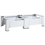NNEVL Double Washing and Drying Machine Pedestal with Drawers White