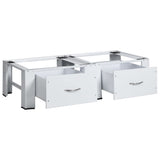 NNEVL Double Washing and Drying Machine Pedestal with Drawers White