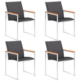 NNEVL Garden Chairs 4 pcs Textilene and Stainless Steel Grey