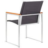 NNEVL Garden Chairs 4 pcs Textilene and Stainless Steel Grey