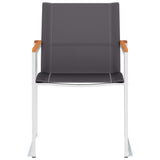NNEVL Garden Chairs 2 pcs Textilene and Stainless Steel Grey