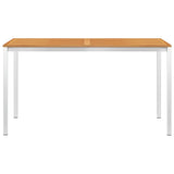 NNEVL Garden Dining Table 140x80x75 cm Solid Acacia Wood and Stainless Steel