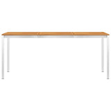NNEVL Garden Dining Table 180x90x75 cm Solid Acacia Wood and Stainless Steel