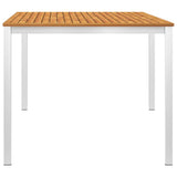 NNEVL Garden Dining Table 180x90x75 cm Solid Acacia Wood and Stainless Steel