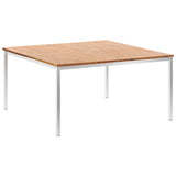 NNEVL Garden Dining Table 150x150x75 cm Solid Acacia Wood and Stainless Steel