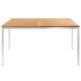 NNEVL Garden Dining Table 150x150x75 cm Solid Acacia Wood and Stainless Steel