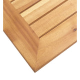 NNEVL Garden Dining Table 200x100x75 cm Solid Acacia Wood and Stainless Steel