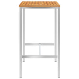 NNEVL Bar Table 120x60x105 cm Solid Acacia Wood and Stainless Steel