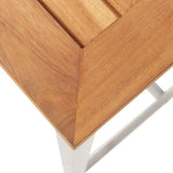 NNEVL Bar Table 120x60x105 cm Solid Acacia Wood and Stainless Steel