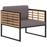 NNEVL Garden Chairs with Cushions 2 pcs Solid Acacia Wood Dark Grey