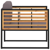 NNEVL Garden Chairs with Cushions 2 pcs Solid Acacia Wood Dark Grey