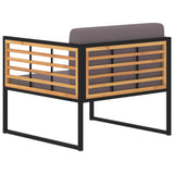 NNEVL Garden Chairs with Cushions 2 pcs Solid Acacia Wood Dark Grey