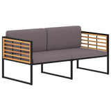 NNEVL Garden Bench with Cushions 136 cm Solid Acacia Wood Dark Grey