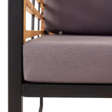 NNEVL Garden Bench with Cushions 136 cm Solid Acacia Wood Dark Grey
