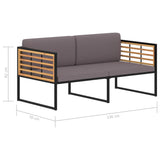 NNEVL Garden Bench with Cushions 136 cm Solid Acacia Wood Dark Grey