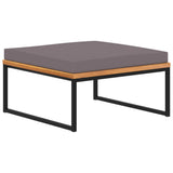 NNEVL Footrest with Cushion 66x66x36 cm Solid Acacia Wood Dark Grey