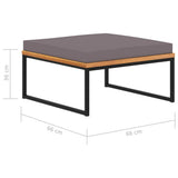 NNEVL Footrest with Cushion 66x66x36 cm Solid Acacia Wood Dark Grey