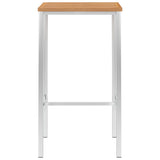 NNEVL Bar Table 60x60x105 cm Solid Teak Wood and Stainless Steel