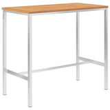 NNEVL Bar Table 120x60x105 cm Solid Teak Wood and Stainless Steel