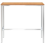 NNEVL Bar Table 120x60x105 cm Solid Teak Wood and Stainless Steel